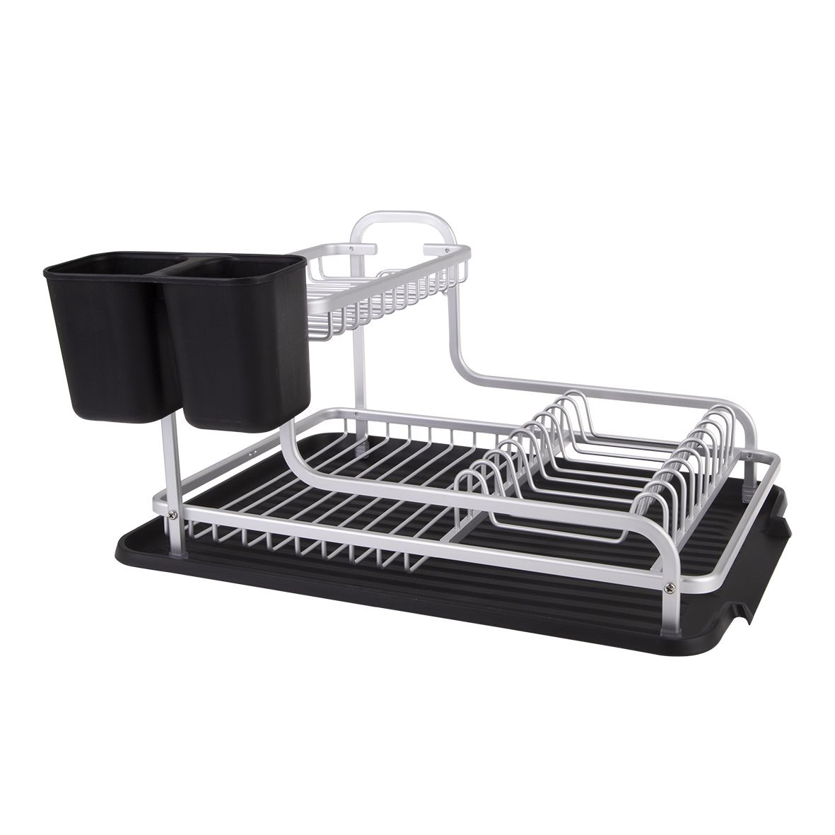 D.line Aluminium 2-tier Dish Rack With Draining Board-3
