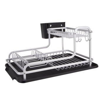 D.line Aluminium 2-tier Dish Rack With Draining Board