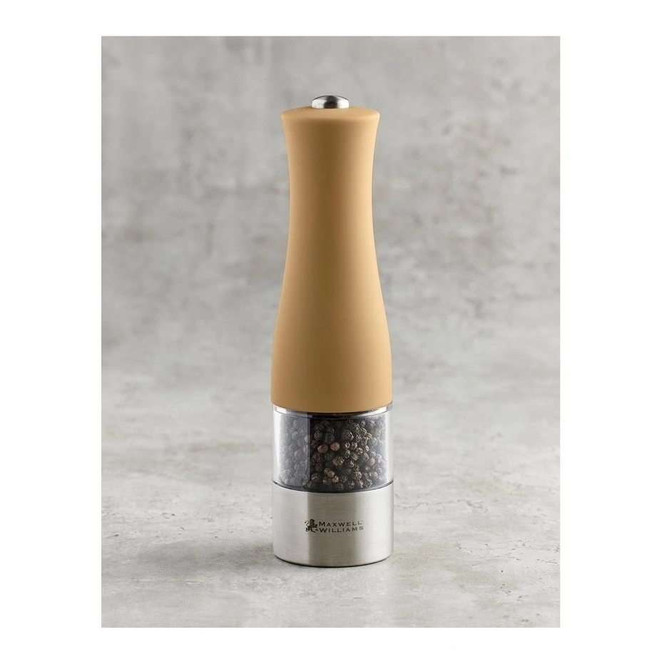 MW Cosmopolitan Electric Salt/Pepper Mill 21cm Ochre Gift Boxed-3