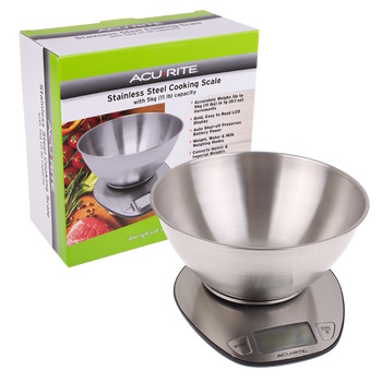 Acurite Stainless Steel Digital Scale w Bowl 1g/5kg