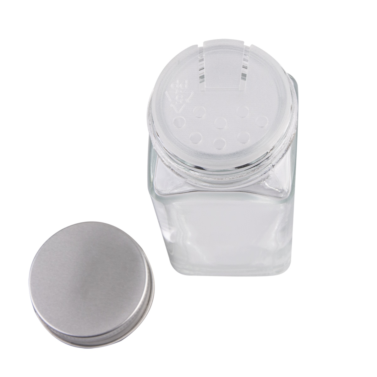 Appetito Square spice jar w/metal lid 115ml