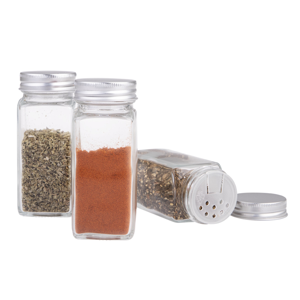Appetito Square spice jar w/metal lid 115ml-3