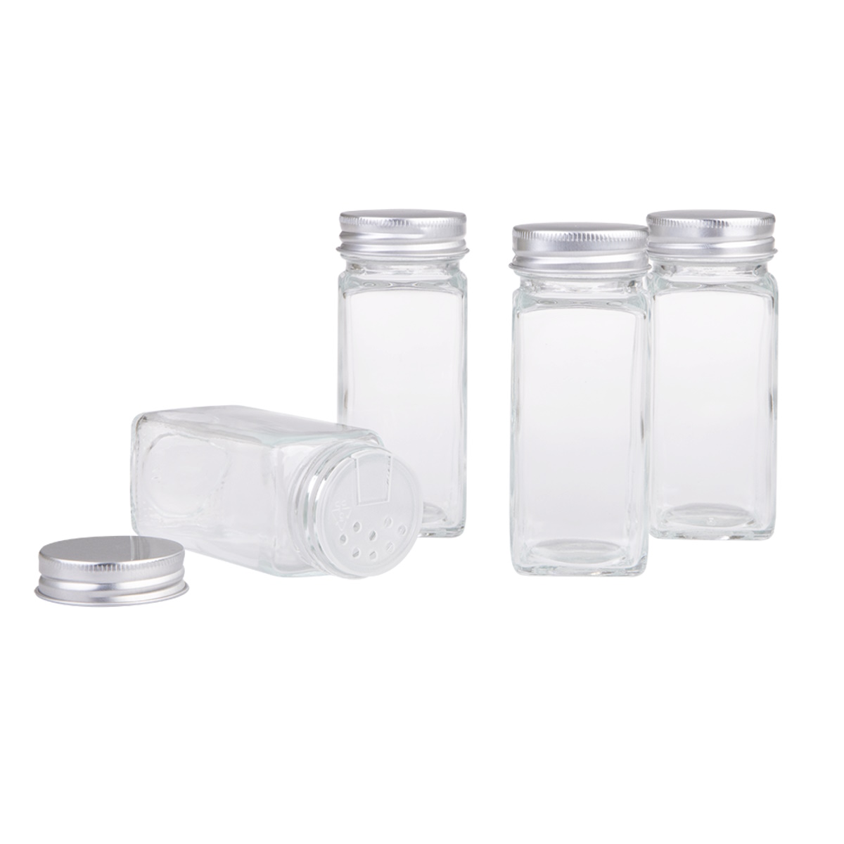 Appetito Square spice jar w/metal lid 115ml-4