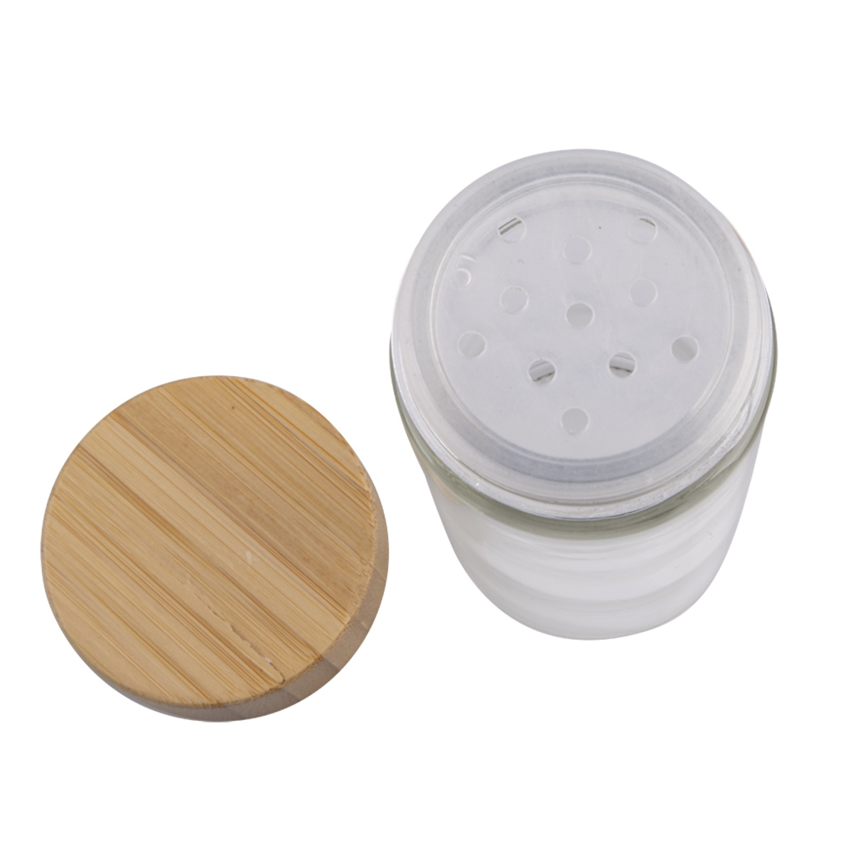 Appetito Glass Round Spice Jar w Bamboo Lid 85ml-2