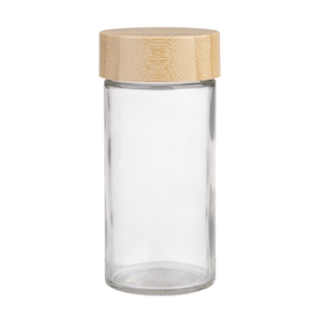 Appetito Glass Round Spice Jar w Bamboo Lid 85ml