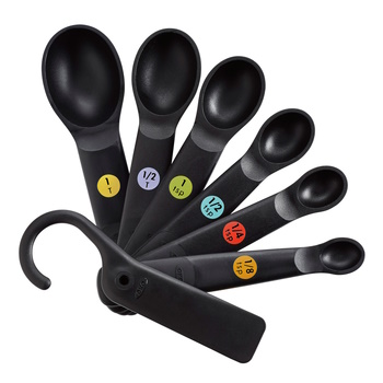 OXO GG 7 Pce Plastic Measure Spoons, Black