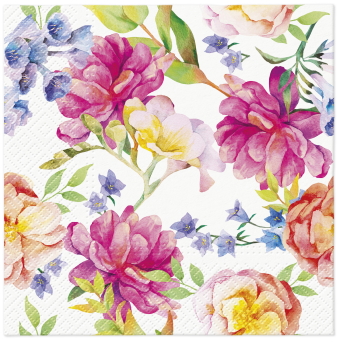 Paw Lunch Napkin 33cm Orchid With Peony