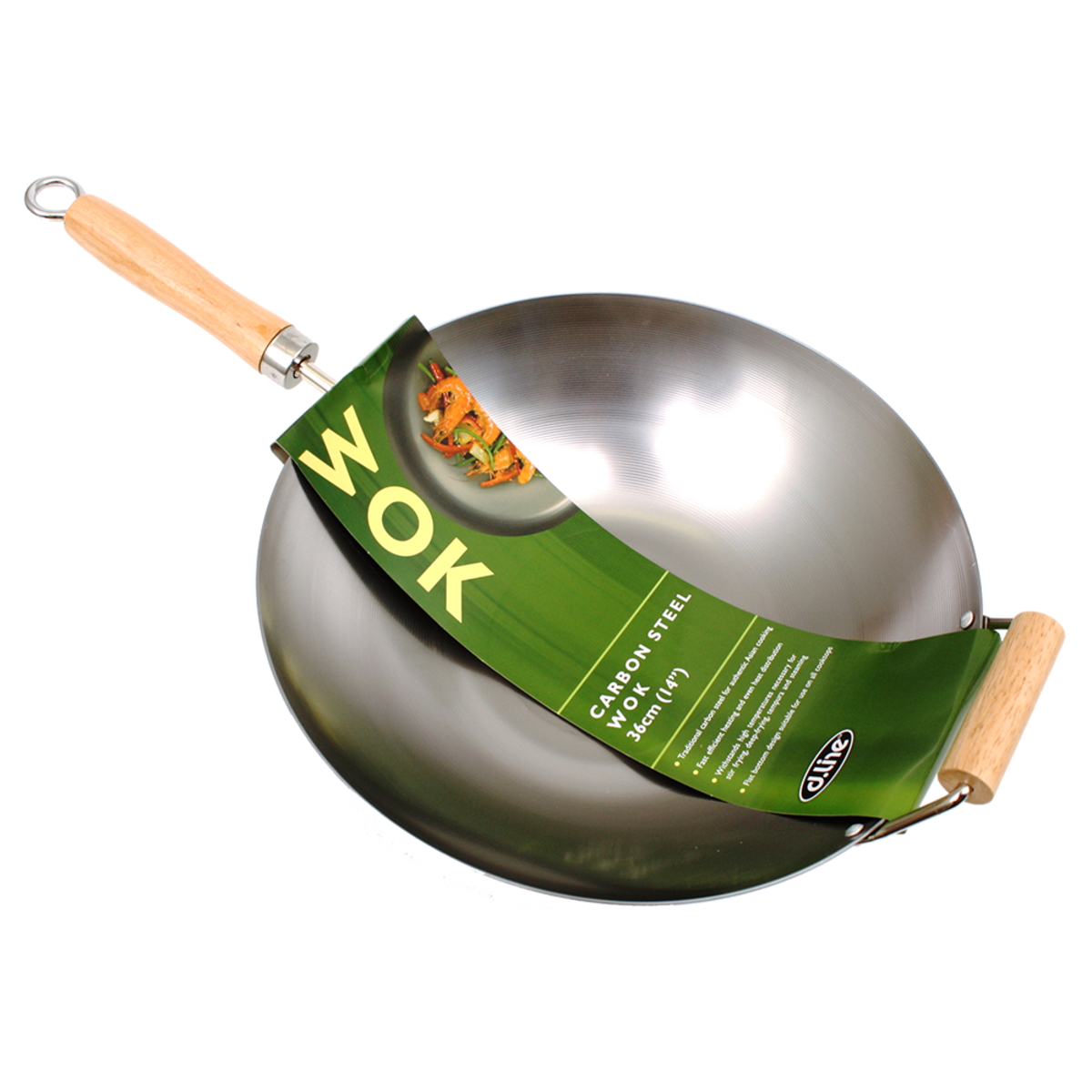 D.line Carbon Steel Wok W/ Handle 36cm Dia-4