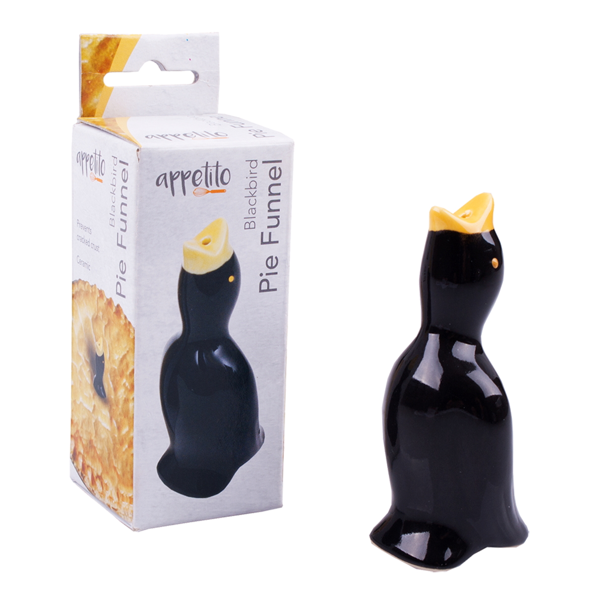 Appetito Porcelain Blackbird Pie Funnel-1