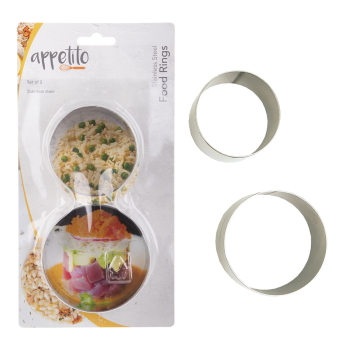 Appetito Stainless Steel Round Food Rings Set 2