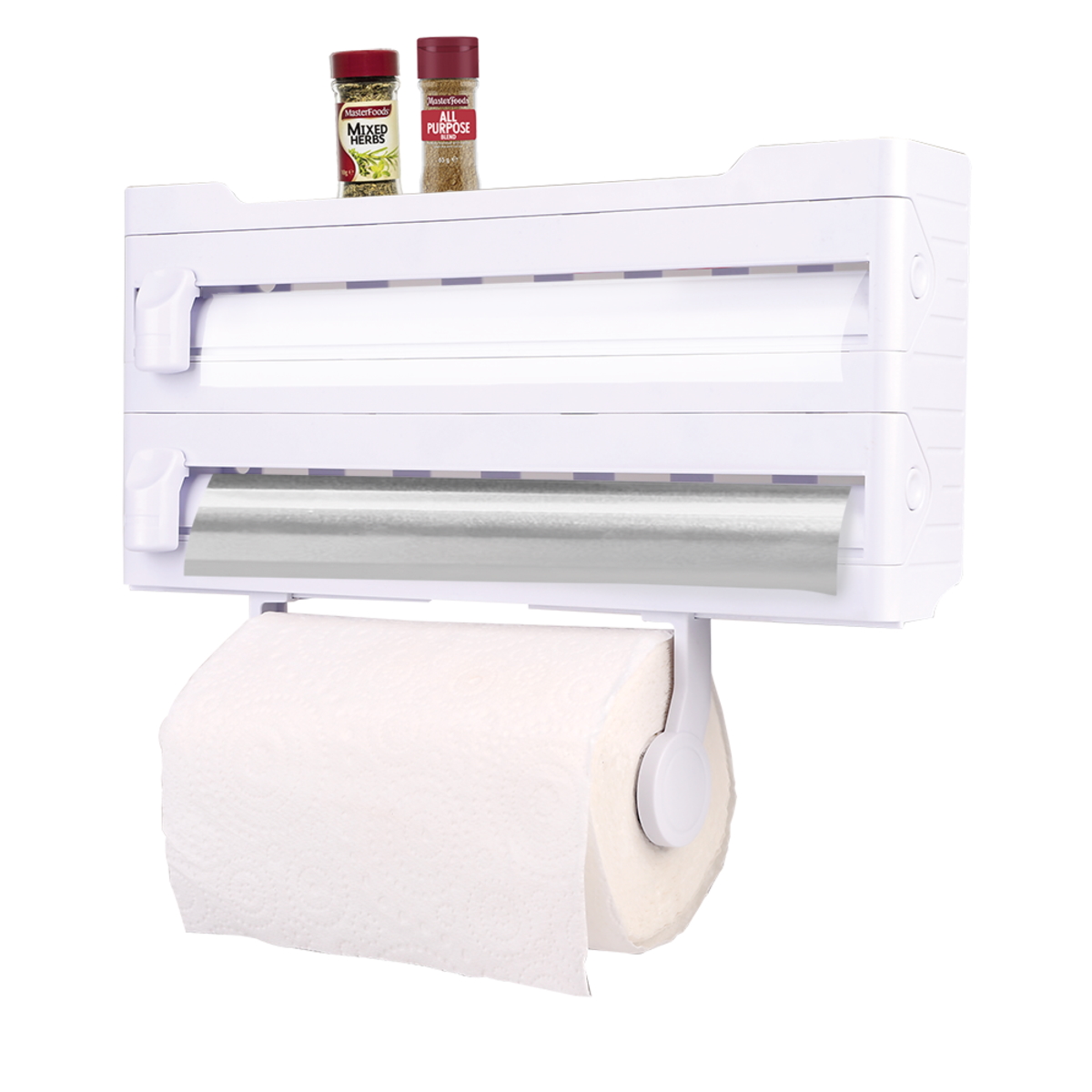 Appetito Wall Mount Kitchen Roll Dispenser - White-3