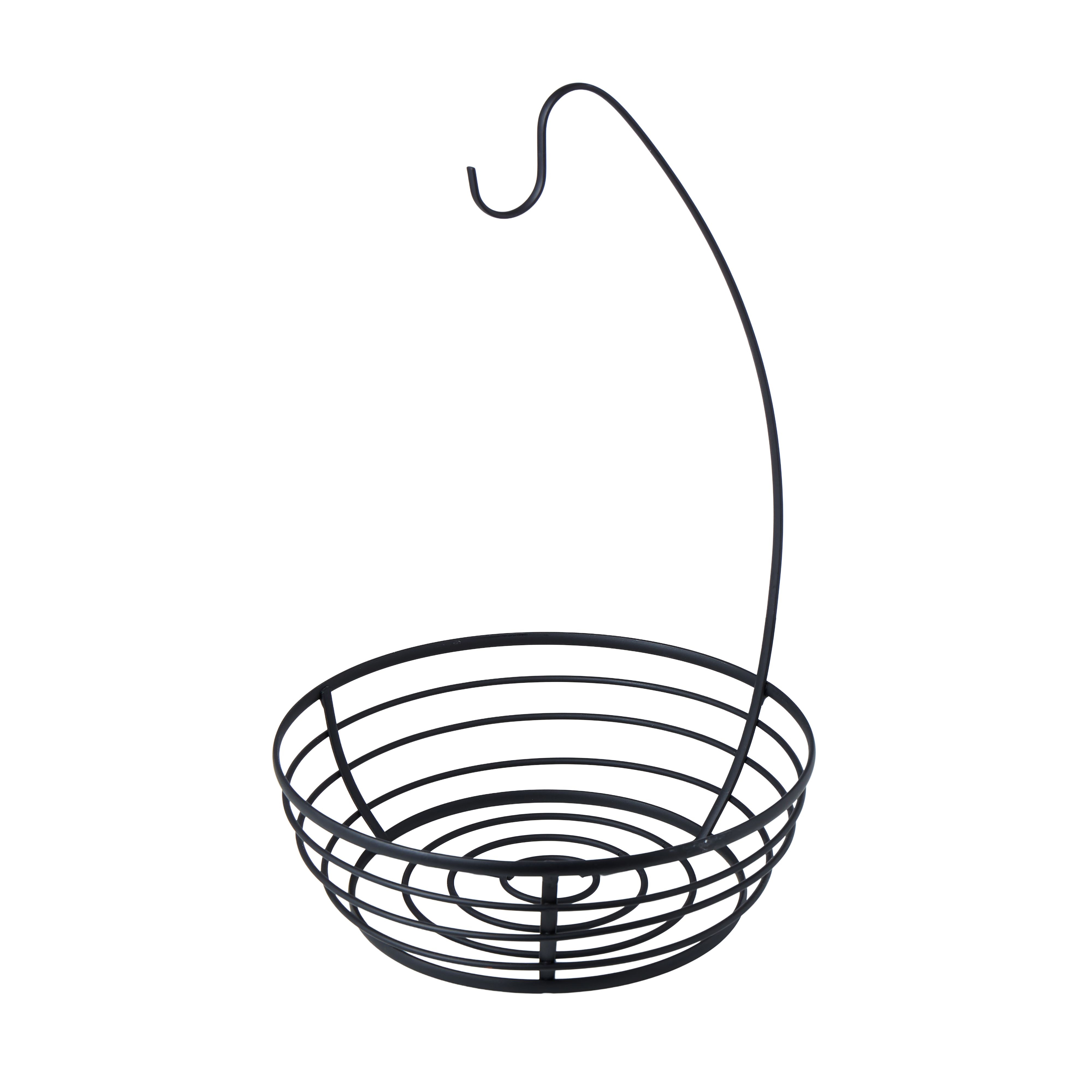 Davis & Waddell Fruit Basket With Banana Hanger Black 28x40cm-1