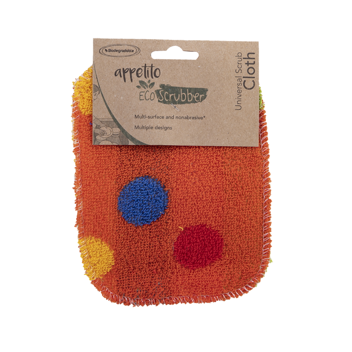 Appetito Eco Scrubber Universal Scrub Cloth 12 X 16.5cm - 4 Asst. Designs