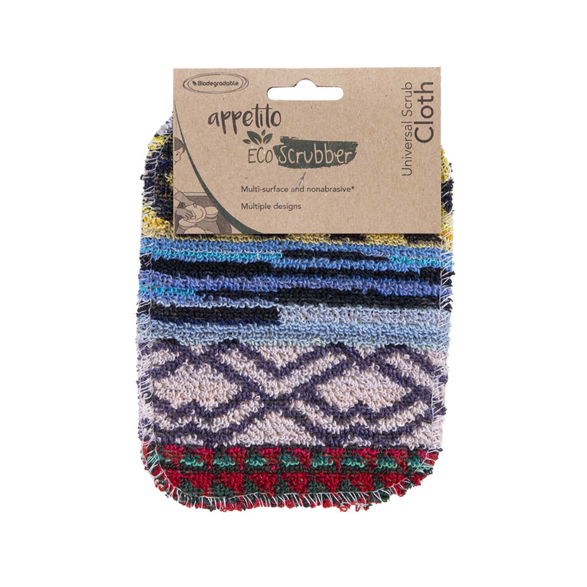 Appetito Eco Scrubber Universal Scrub Cloth 12 X 16.5cm - 4 Asst. Designs-3
