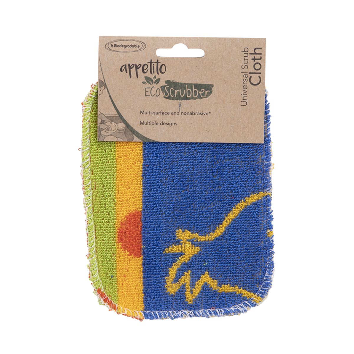 Appetito Eco Scrubber Universal Scrub Cloth 12 X 16.5cm - 4 Asst. Designs-4