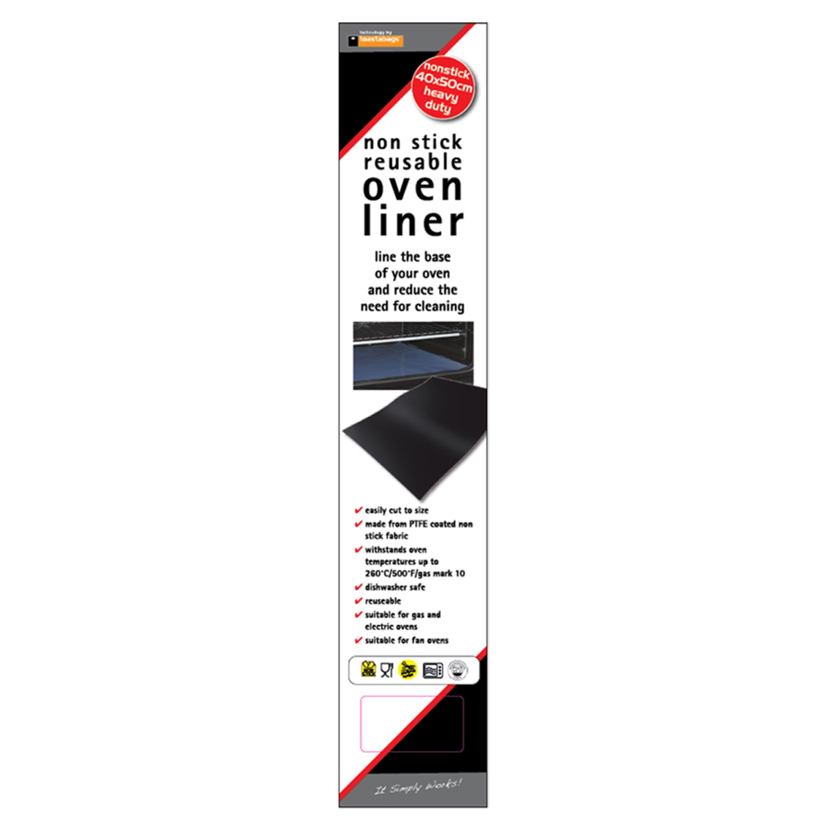 Toastabag Non-stick Reusable Oven Liner 40 X 50cm 330g - Black-3