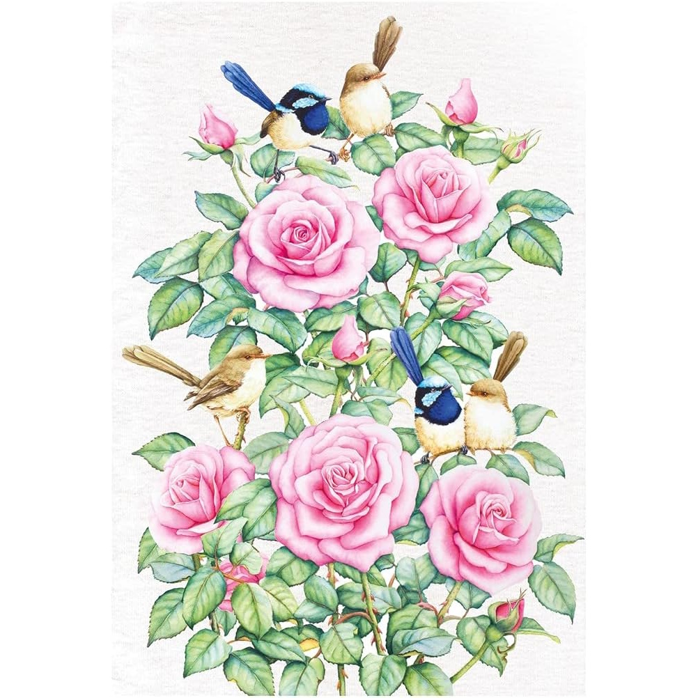 Maxwell & Williams Royal Botanic Gardens - Garden Friends Tea Towel 50x70cm Wren-1
