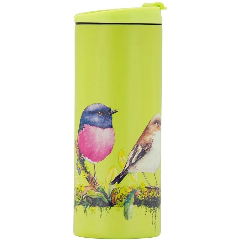 MW Katherine Castle Bird Talk Double Wall Insulated Cup 350ML Pink Robins-1