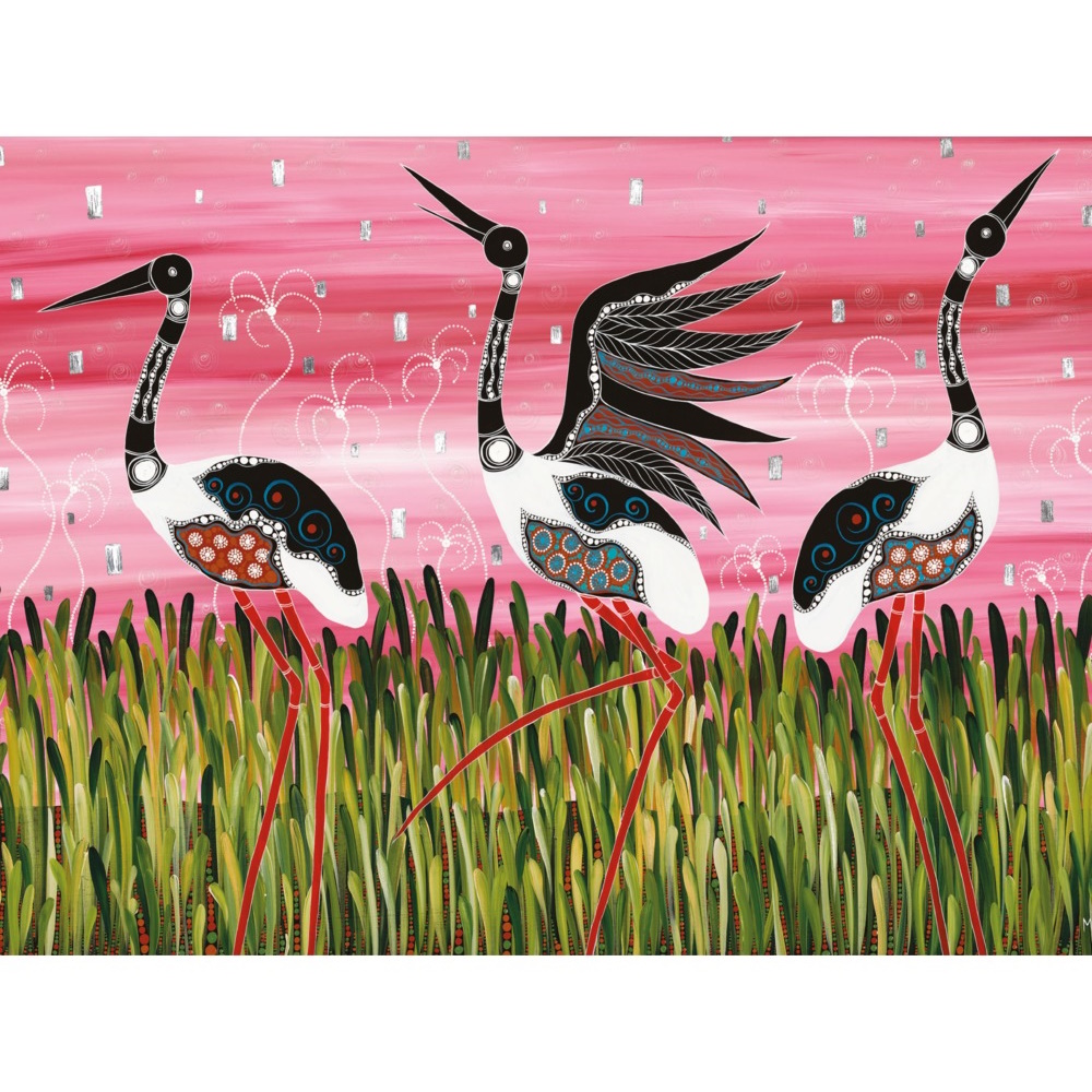 MW Melanie Hava Jugaig-Bana-Wabu Tea Towel 50x70cm Jabirus Pink-1