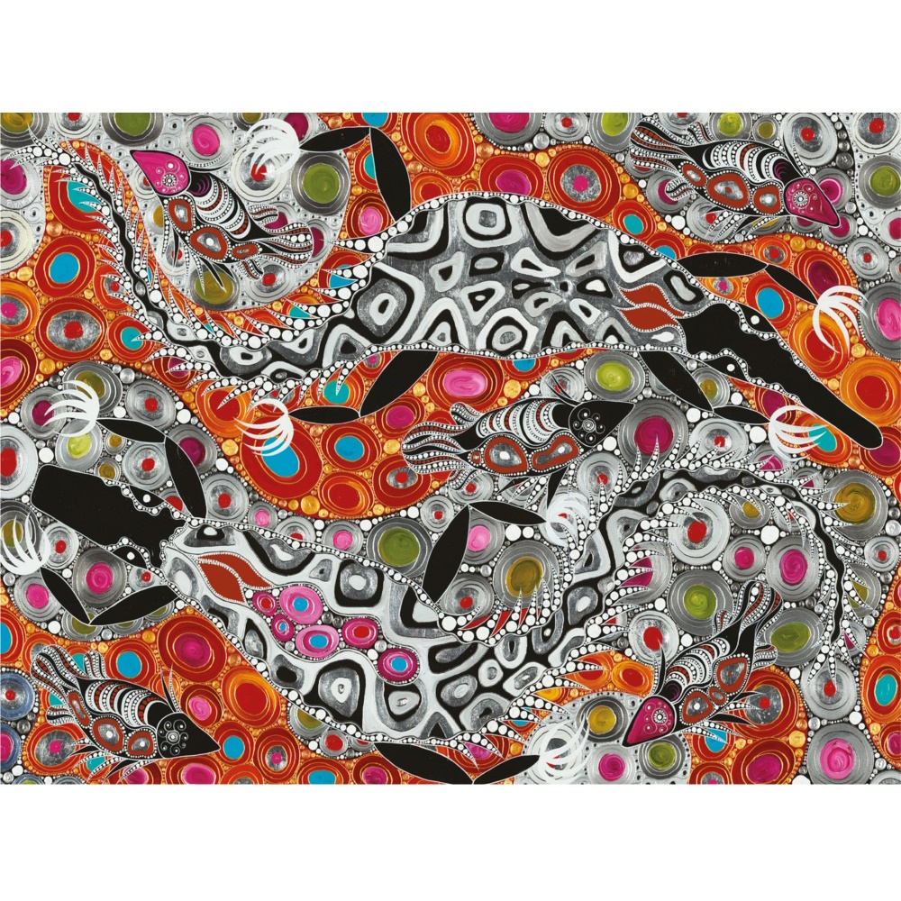 Maxwell & Williams Melanie Hava Jugaig-Bana-Wabu Tea Towel 50x70cm Crocodiles-2
