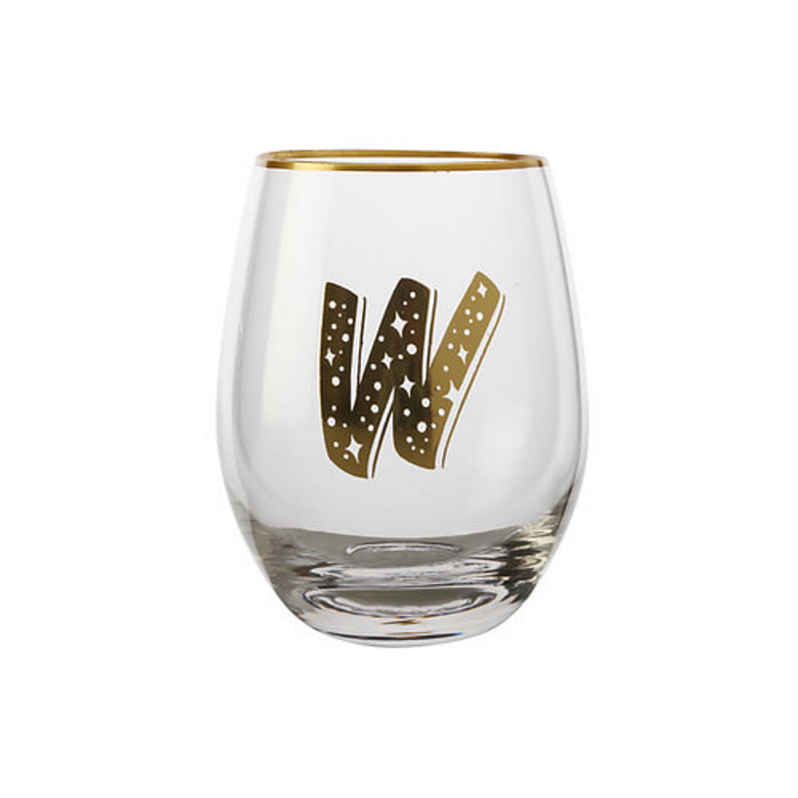 Maxwell & Williams The Letterettes Stemless Glass 500ML "W" Gift Boxed-3