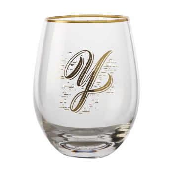 Maxwell & Williams The Letterettes Stemless Glass 500ML "Y" Gift Boxed