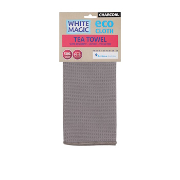 White Magic Tea Towel Single Charcoal