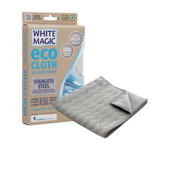 White Magic Microfibre Stainless Steel Eco Cloth