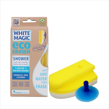 White Magic Shower Eraser with suction hook