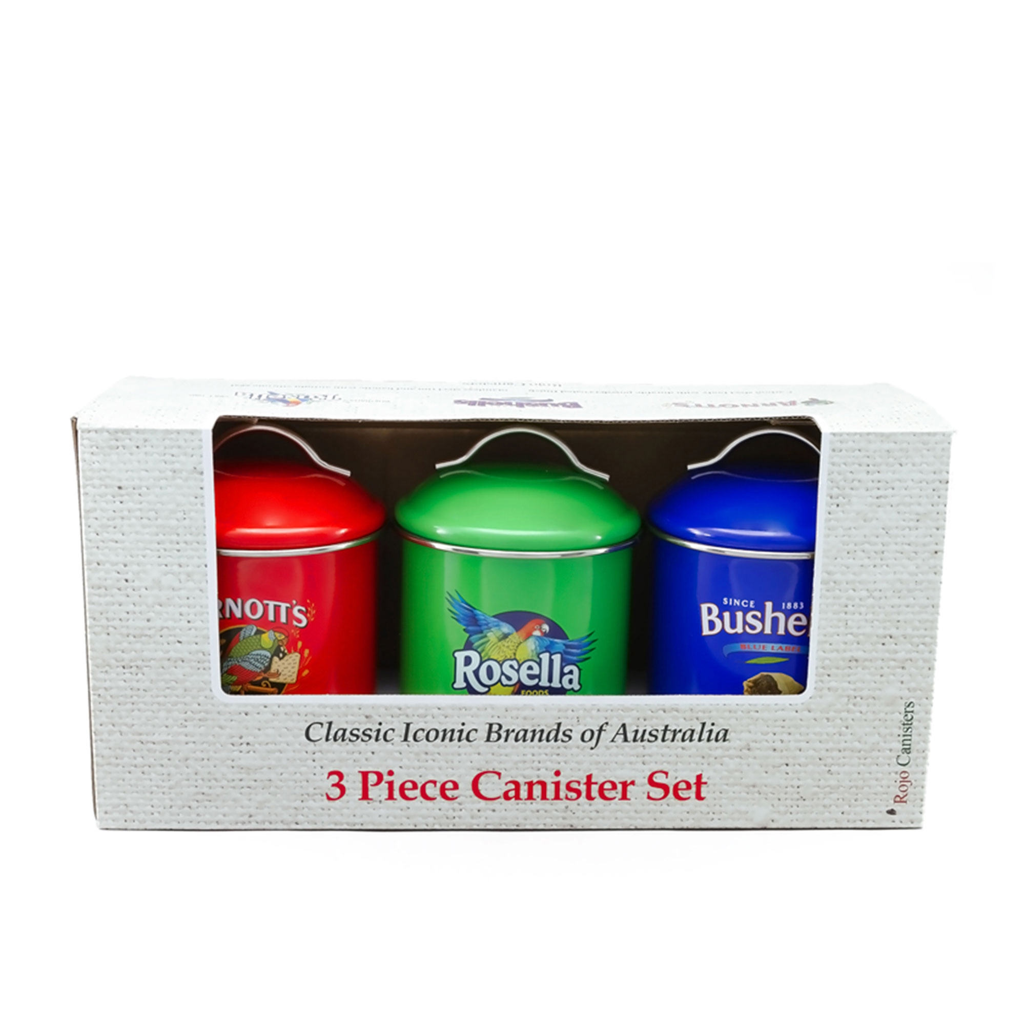 Rojo  Australian Heritage Icons Canister 550ml Set of 3 Arnotts, Bushells & Rosella-4