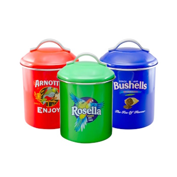 Rojo  Australian Heritage Icons Canister 550ml Set of 3 Arnotts, Bushells & Rosella