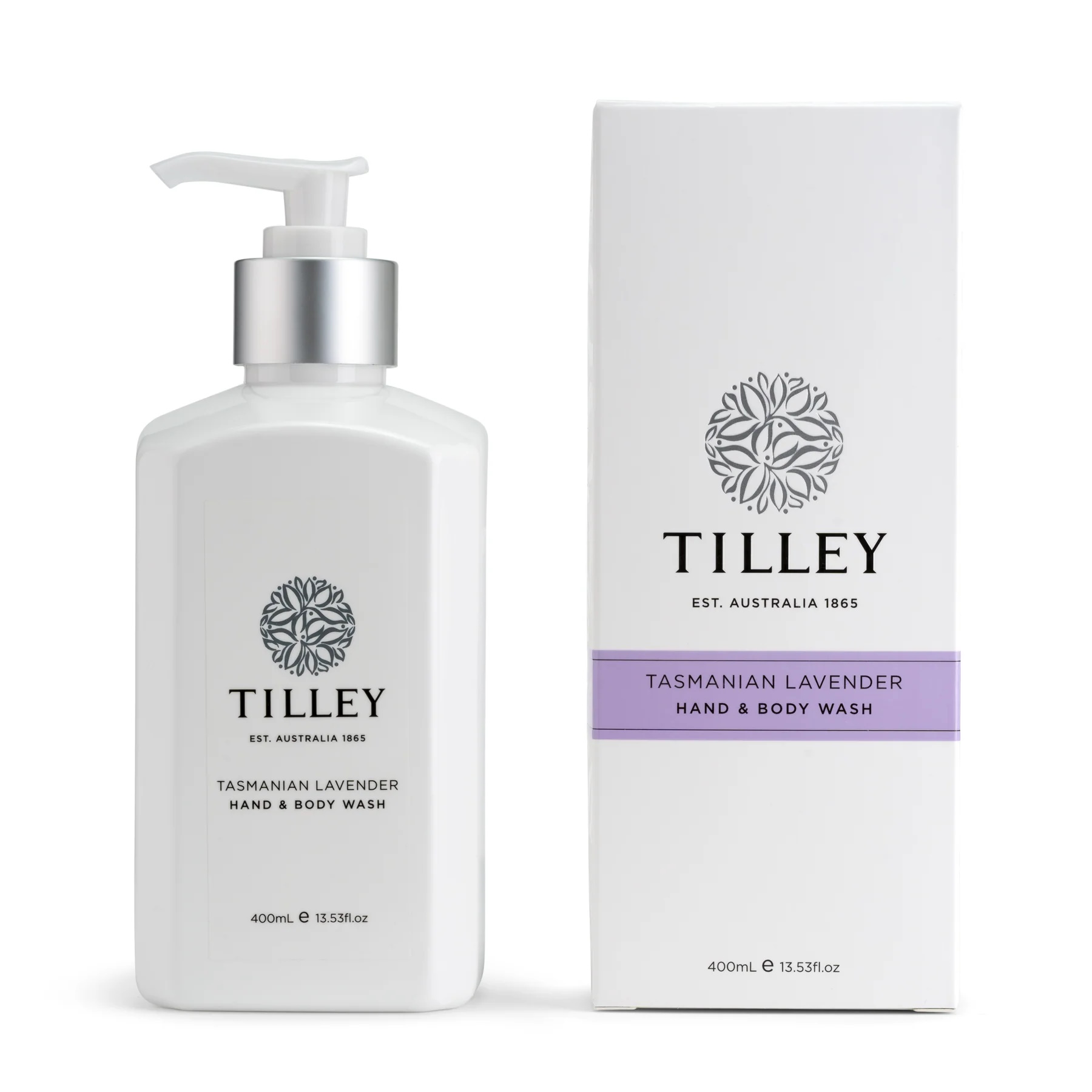 Tilley Classic White Tasmanian Lavender Hand & Body Wash 400mL