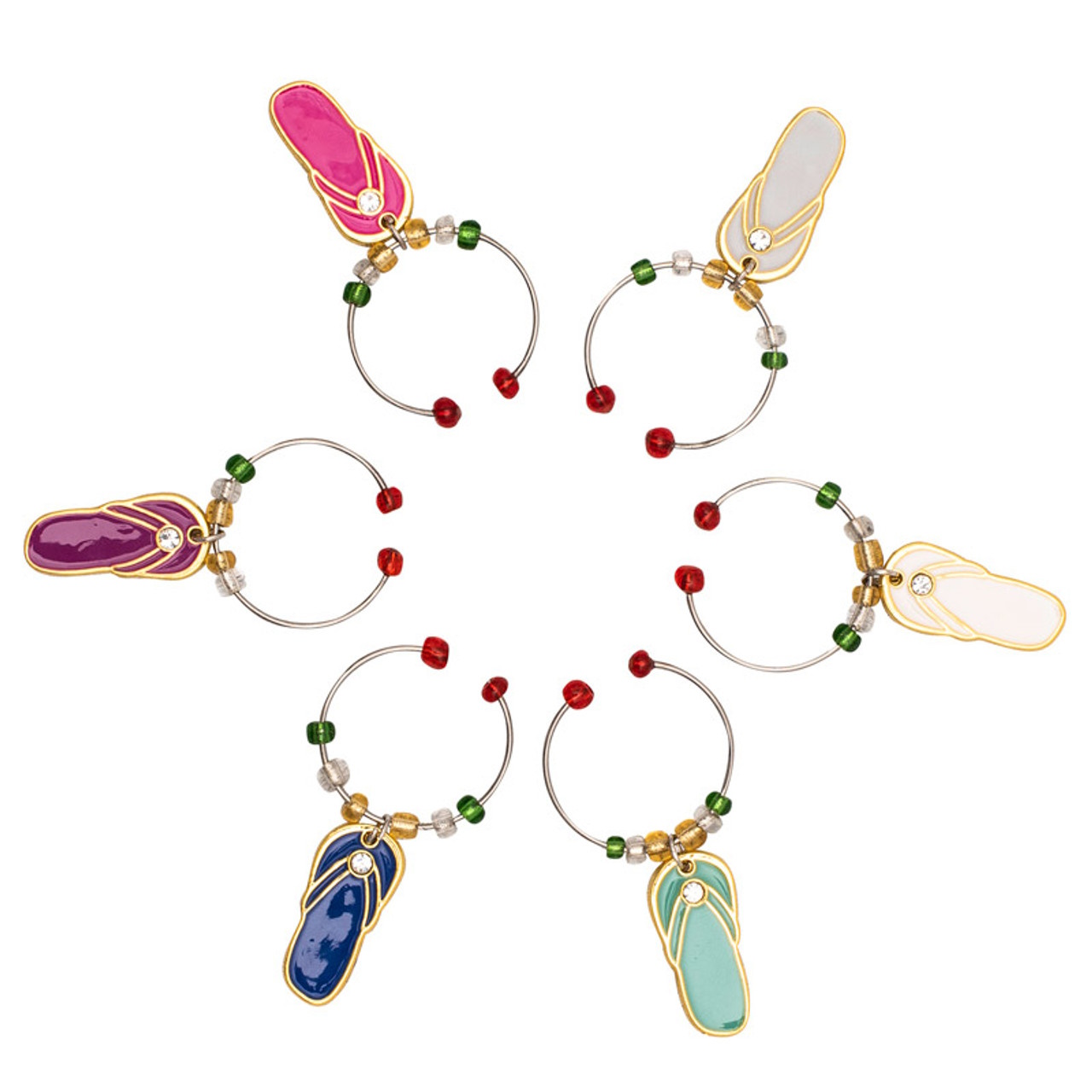 Avanti Wine Charms - Thongs Set Of 6