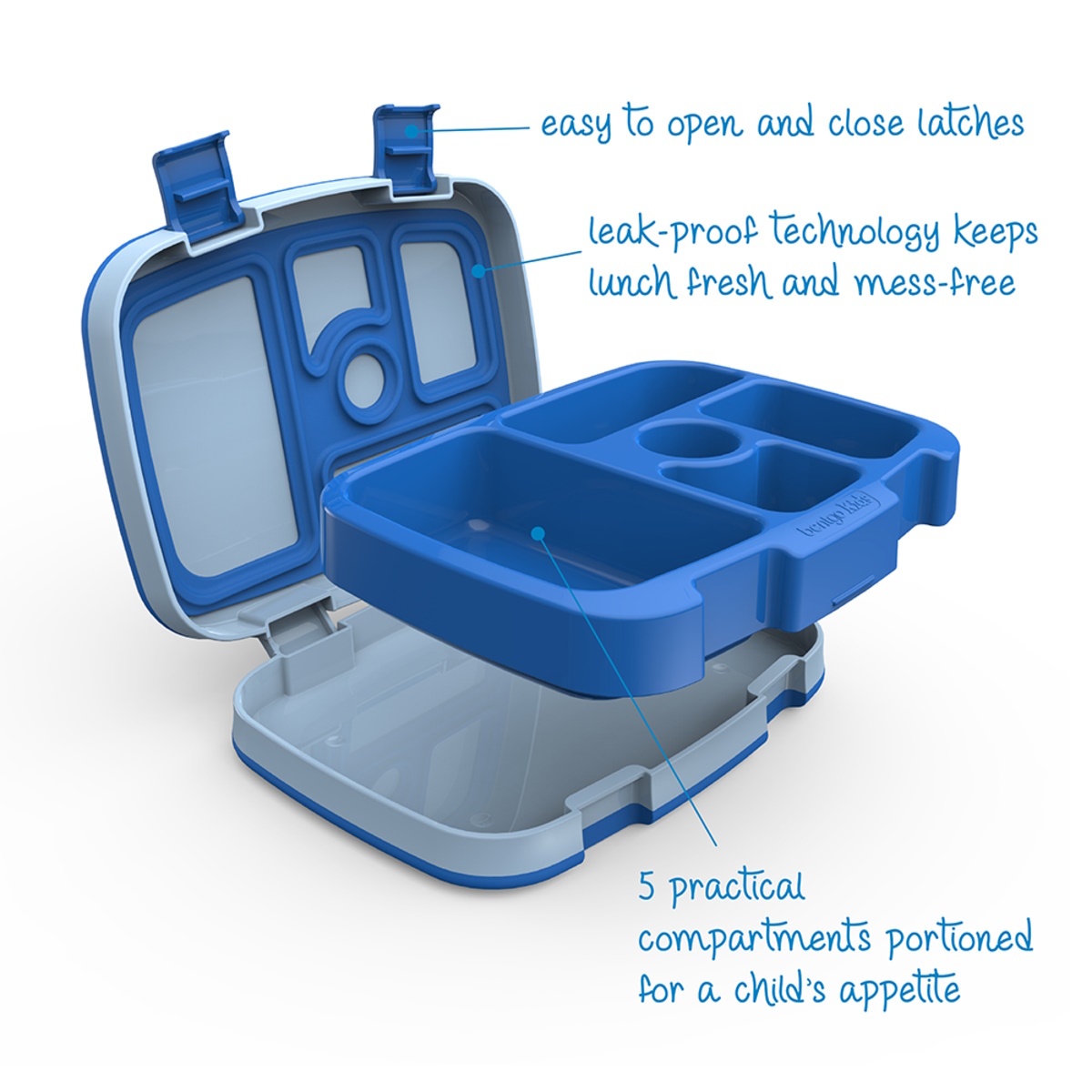 Bentgo Kids Leak-Proof Bento Lunch Box (Blue)-3
