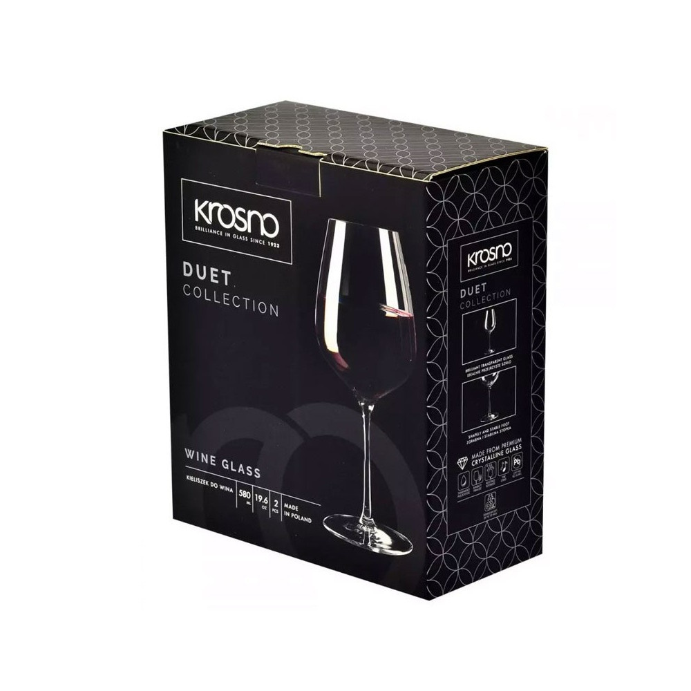 Krosno Duet Wine Glass 580ML Set of 2 Gift Boxed-4