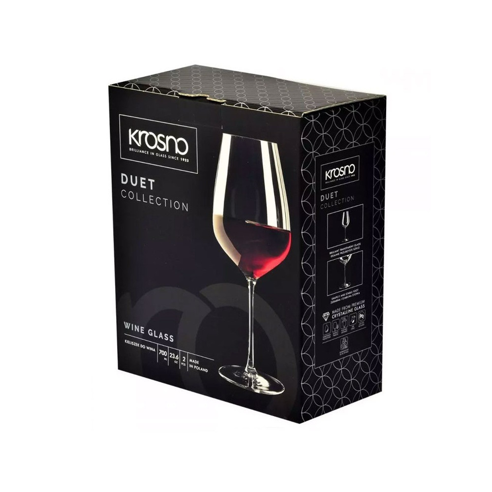 Krosno Duet Wine Glass 700ML Set of 2 Gift Boxed-4