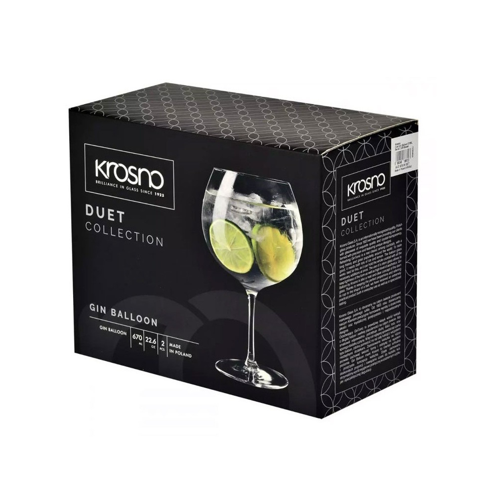 Krosno Duet Gin Balloon 670ML Set of 2 Gift Boxed-4