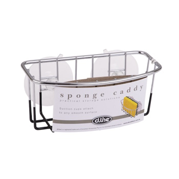 D.line Sponge Caddy Chrome Suction Cups - Black