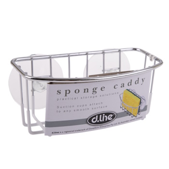 D.line Sponge Caddy Chrome Suction Cups - White