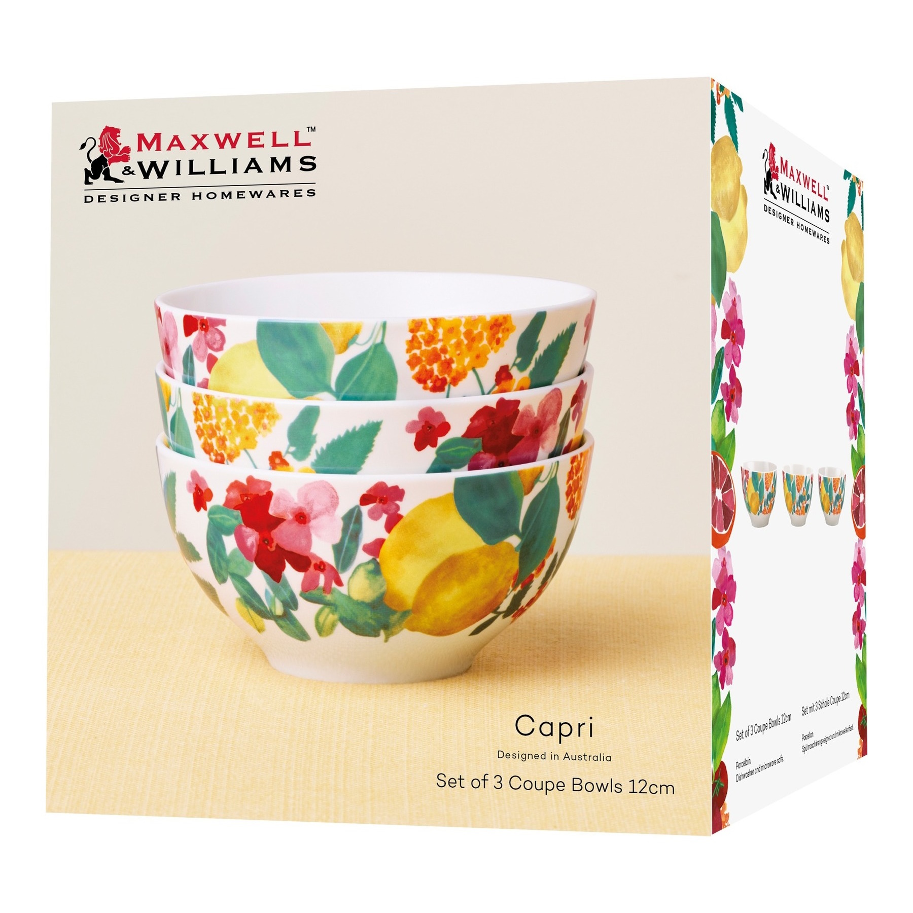 Maxwell & Williams Capri Coupe Bowl 12cm Set of 3 Gift Boxed-3