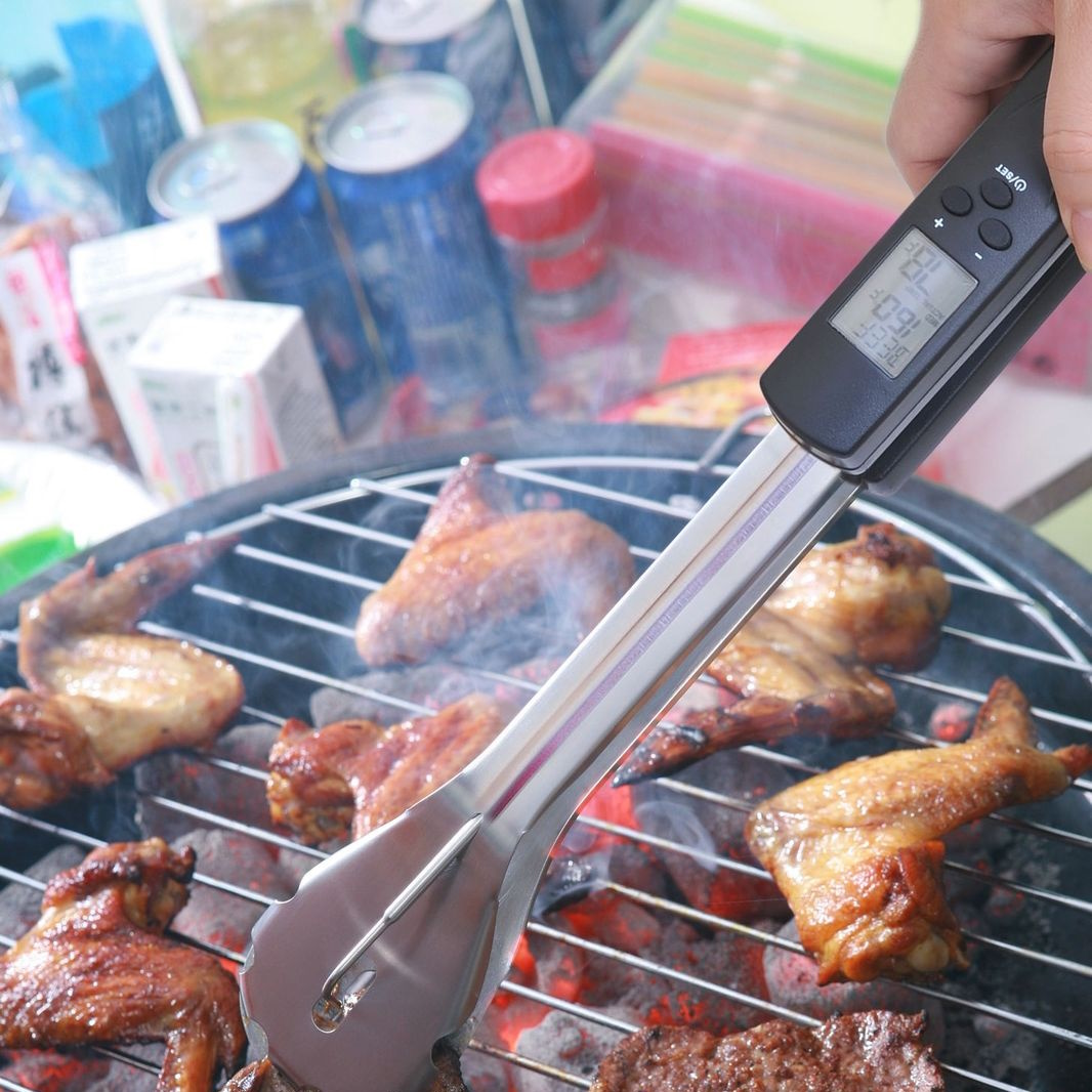 Man Law Digital Thermometer BBQ Tongs-4