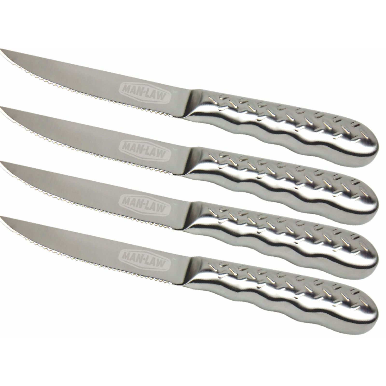 Man Law Diamond Plate Steak Knives - set of 4-1