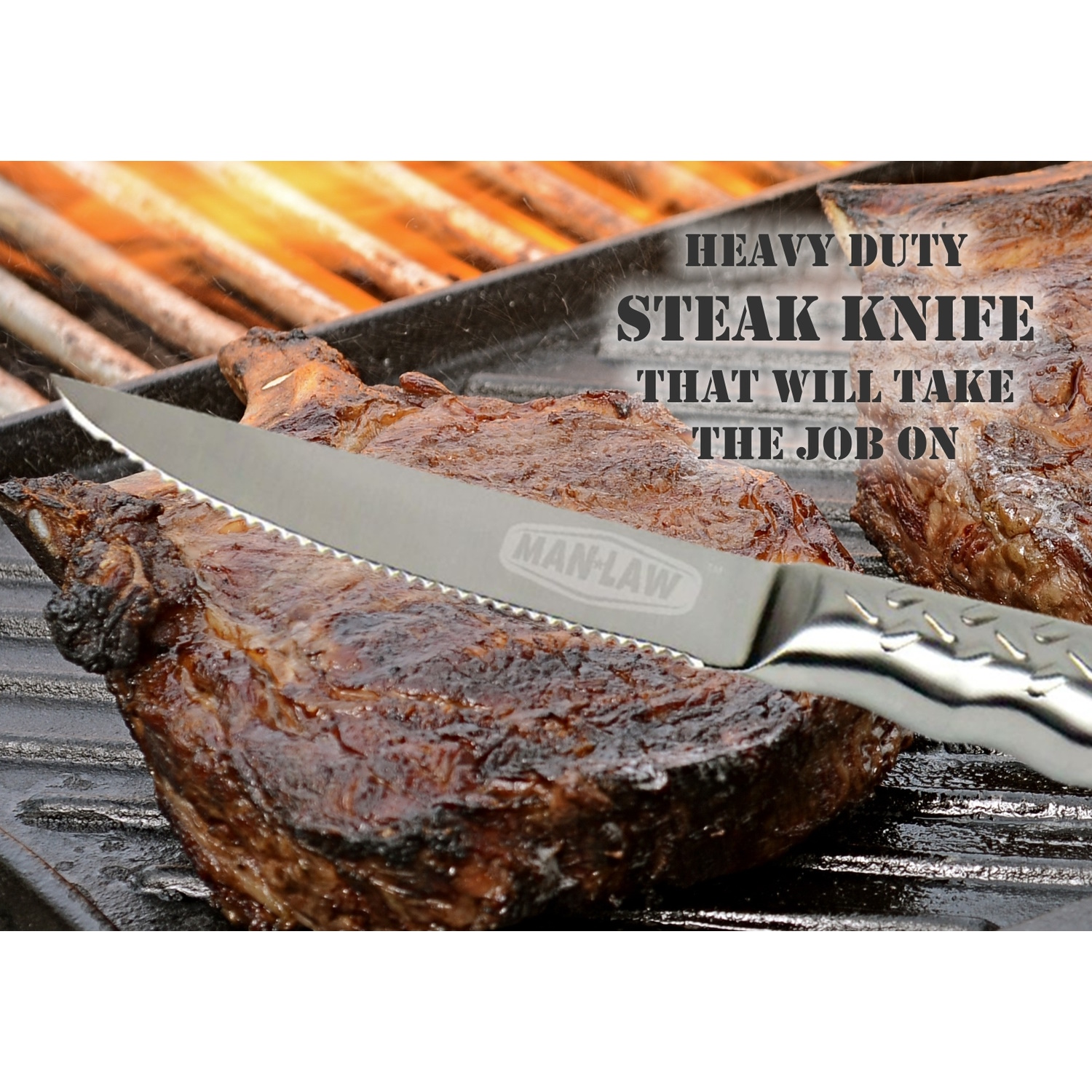 Man Law Diamond Plate Steak Knives - set of 4-3