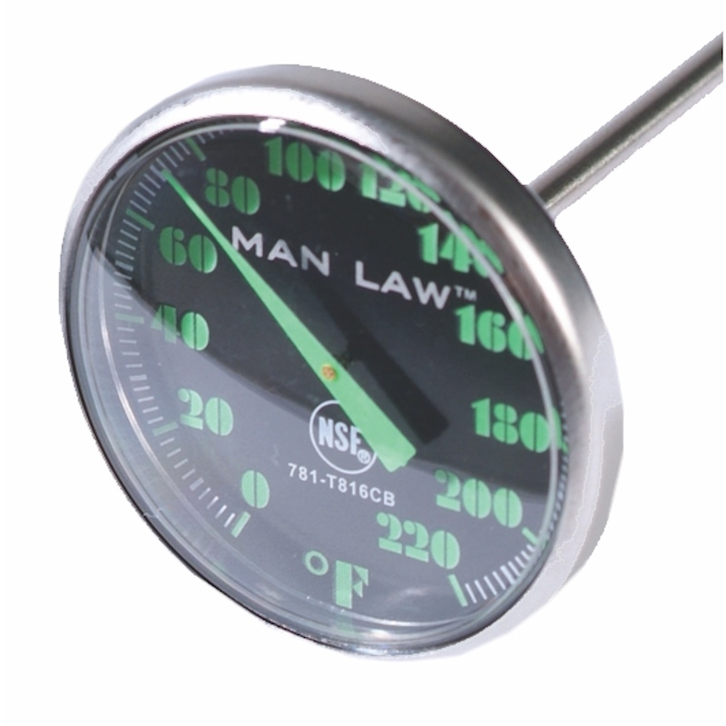 Man Law Instant Read Fahrenheit Gauge with glow in the Dark Dial