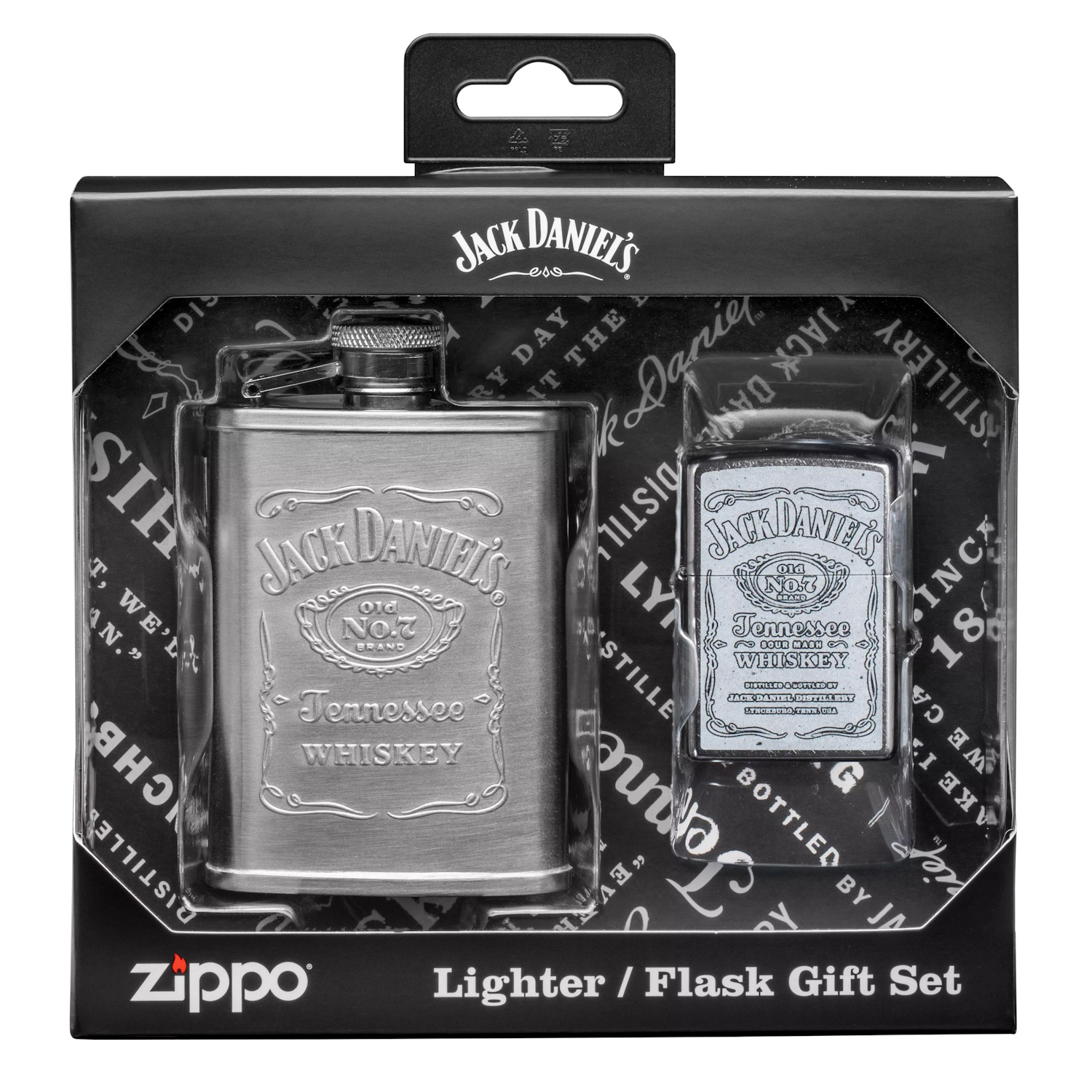 Zippo Street Chrome Color Image And Flask Gift Set