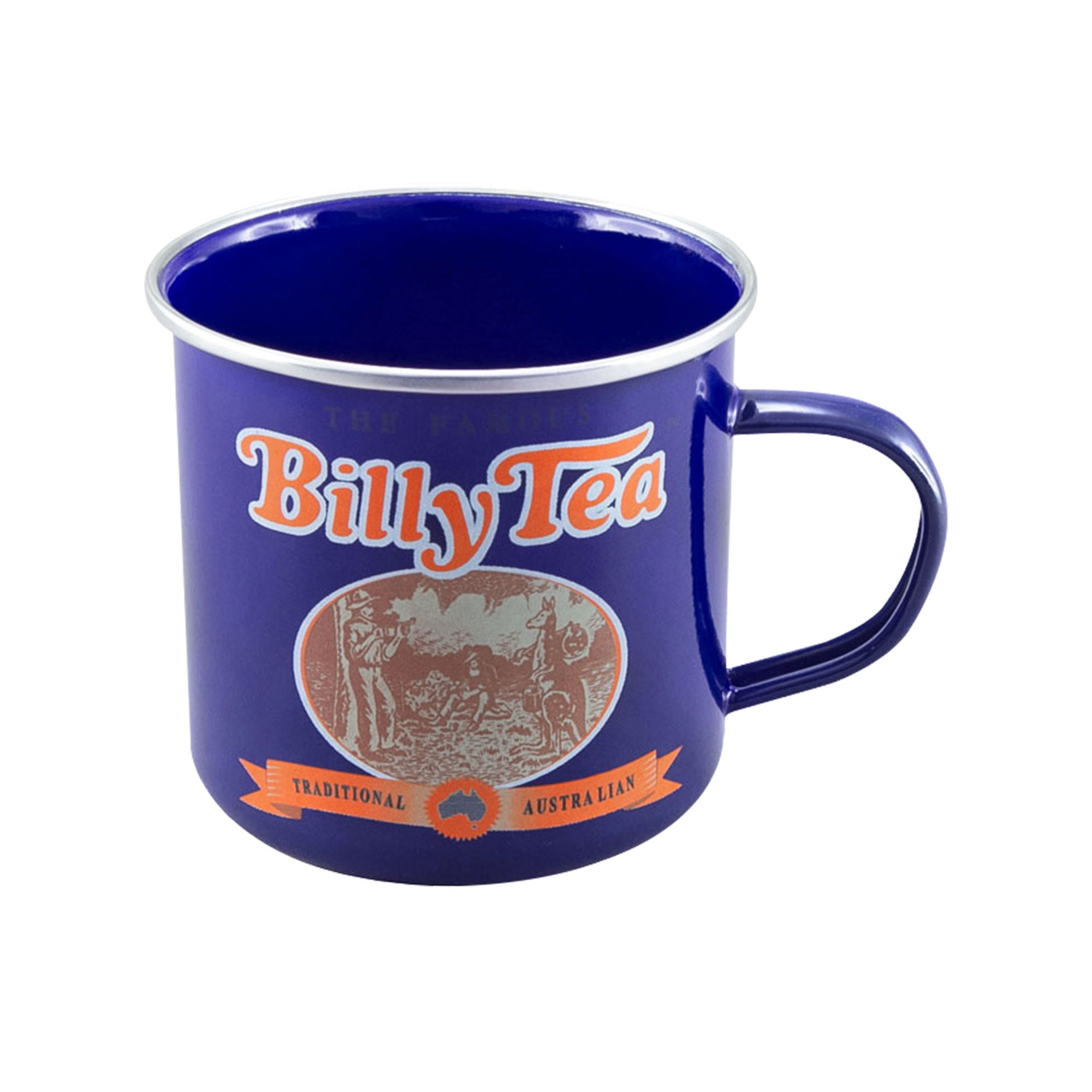 Rojo Australian Heritage Icons Billy Tea Enamel Mug 425ml Set of 2 Royal Blue