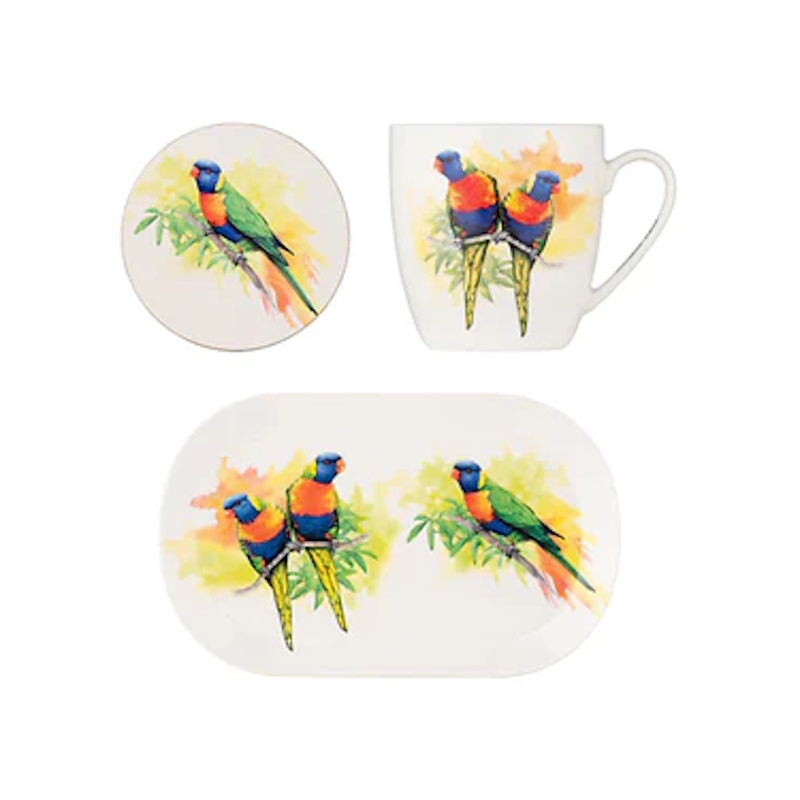 Maxwell & Williams Katherine Castle Bird Life Gift Set Lorikeet Gift Boxed-1