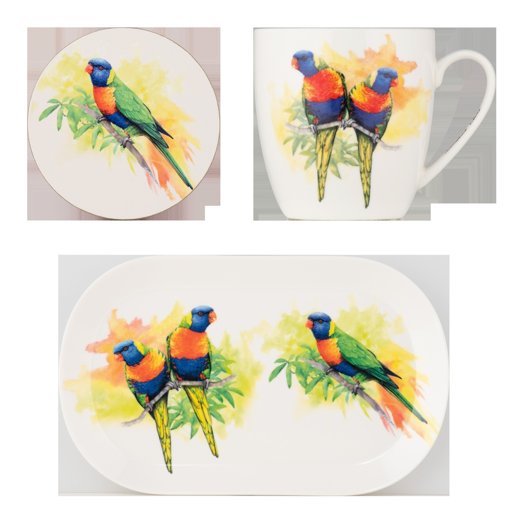 Maxwell & Williams Katherine Castle Bird Life Gift Set Lorikeet Gift Boxed-2