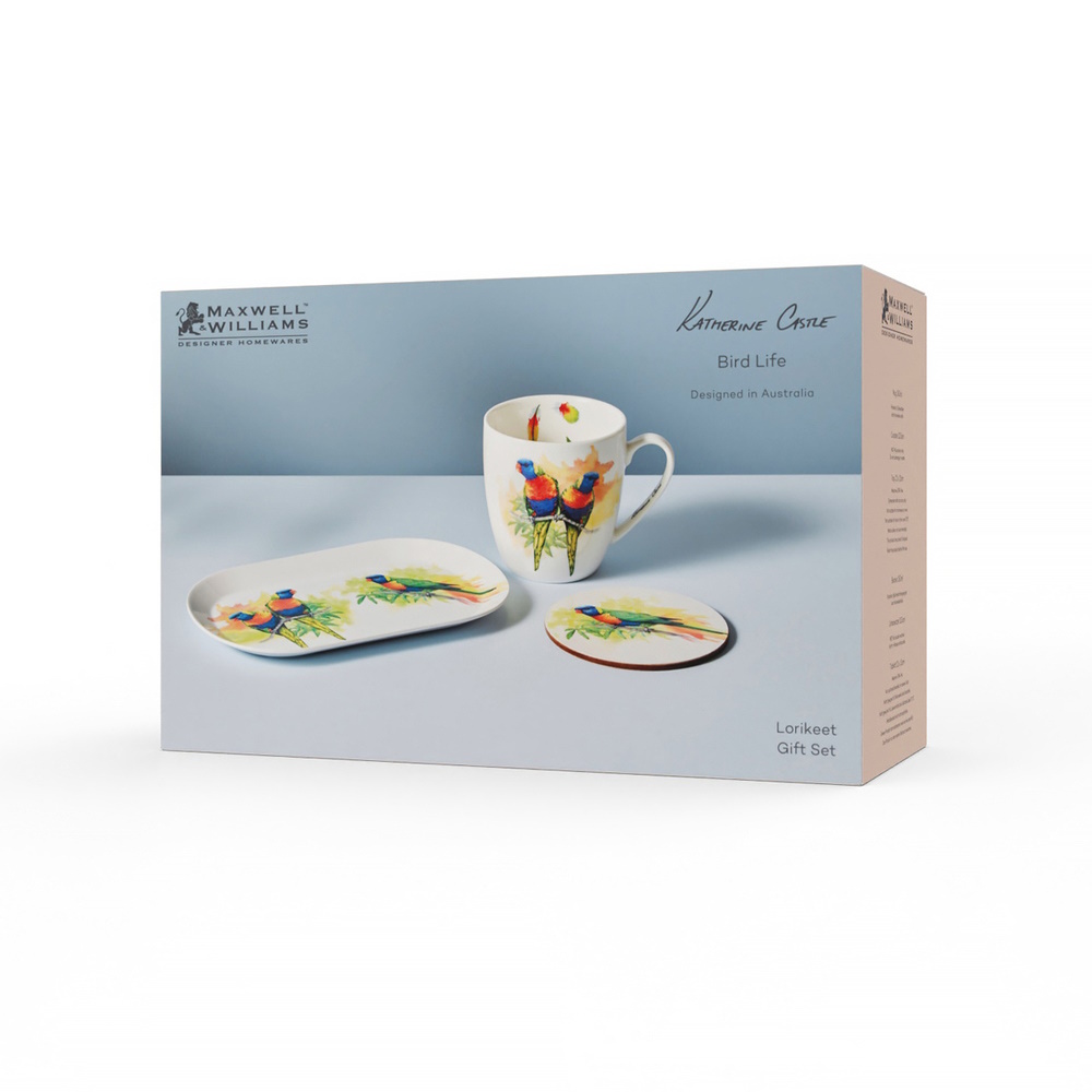 Maxwell & Williams Katherine Castle Bird Life Gift Set Lorikeet Gift Boxed-4