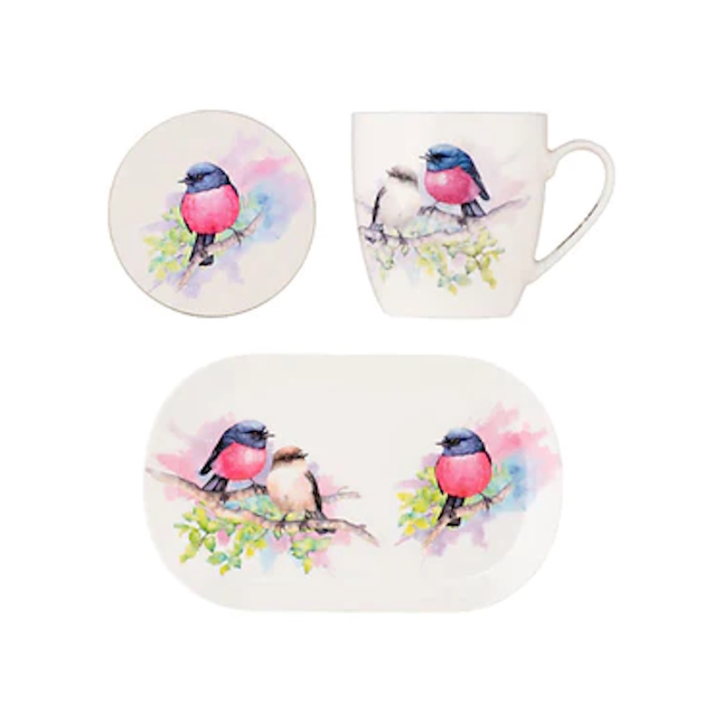Maxwell & Williams Katherine Castle Bird Life Gift Set Pink Robin Gift Boxed-1